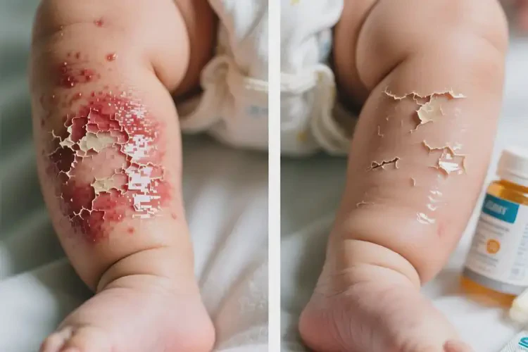 嬰兒小腿上偶爾起濕疹可以徹底自愈嗎(圖1)