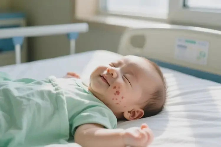 寶寶臉上出現(xiàn)濕疹不管它會(huì)自己好嗎(圖2)