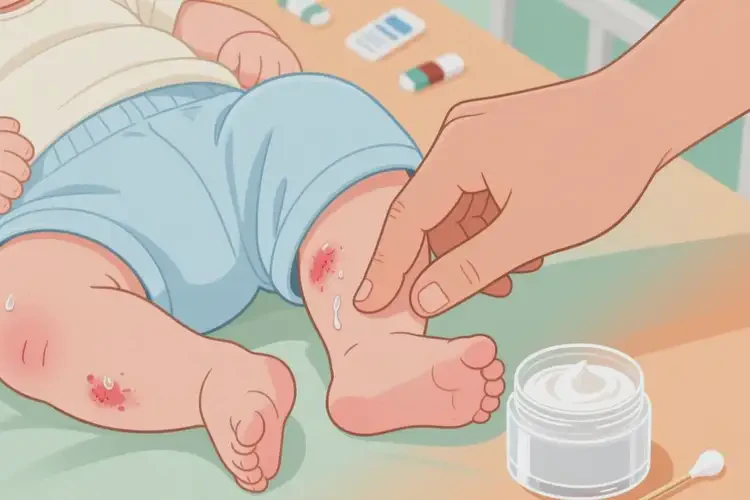 嬰兒小腿上出濕疹不管它會(huì)自己好嗎(圖1)
