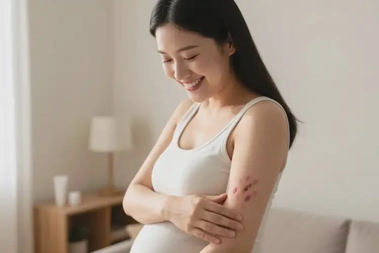 產(chǎn)婦手臂偶爾起濕疹不管它會自己痊愈嗎(圖1)