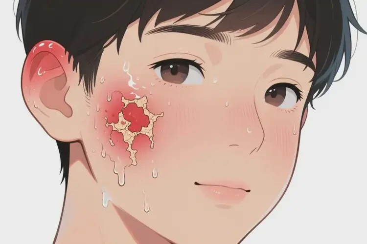 青少年面部偶尔长湿疹不管它会自己自愈吗(图1)