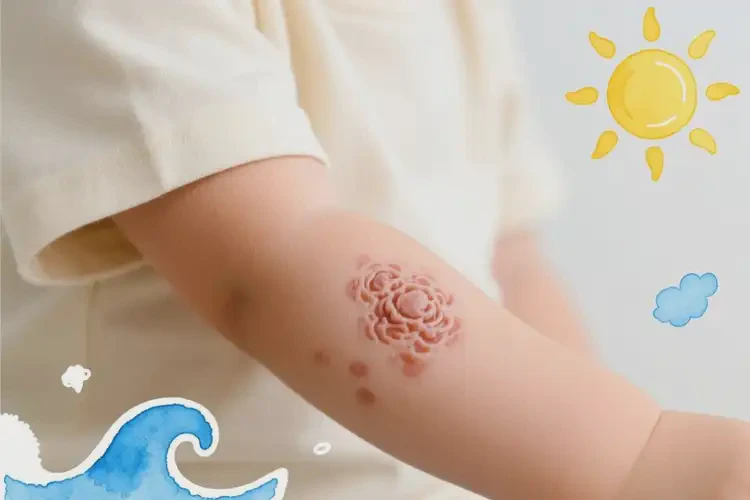 孩子手臂上長濕疹能徹底自愈嗎(圖1)