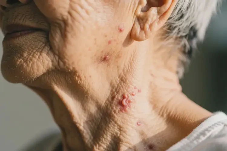 老人脖子長濕疹能夠徹底治愈嗎(圖3)