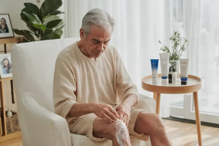 老人大腿上有濕疹不管它會(huì)自己自愈嗎