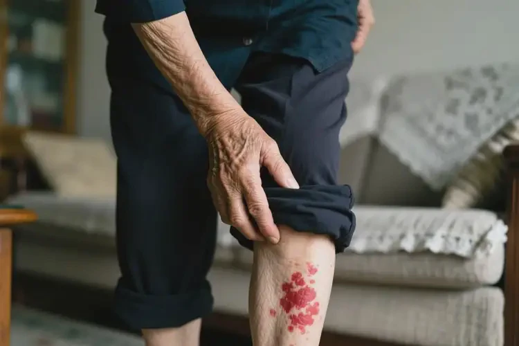 老年人小腿上有濕疹不管它會自己好嗎(圖1)
