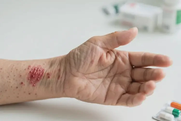 老年人手臂上出现湿疹不管它会自己痊愈吗(图1)