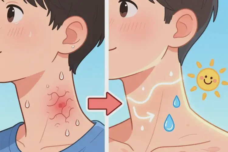 青少年脖子上容易長濕疹不管它會自己自愈嗎(圖1)