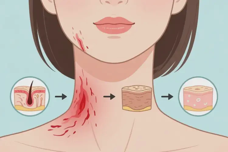 女人脖子起濕疹不管它會自己好嗎(圖1)