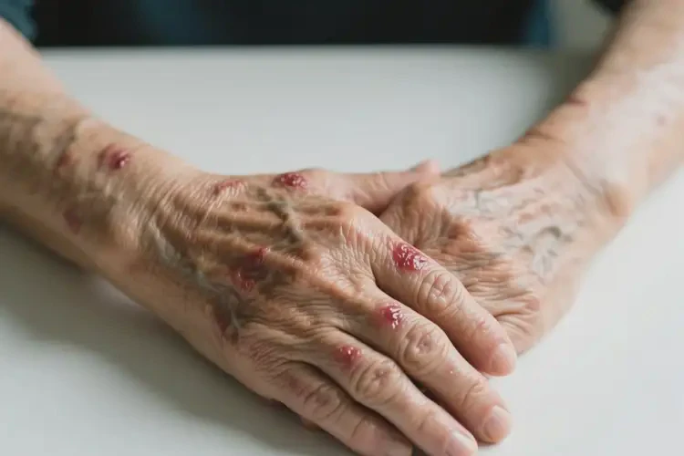 老人手上有濕疹不管它會(huì)自己好嗎(圖1)