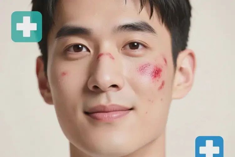 男人面部起濕疹能夠徹底治愈嗎(圖2)