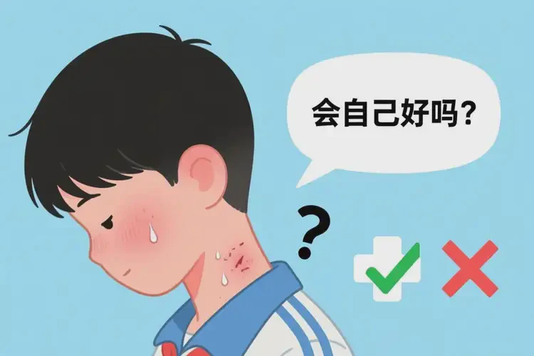 中學(xué)生脖子上出現(xiàn)濕疹不管它會自己自愈嗎(圖3)