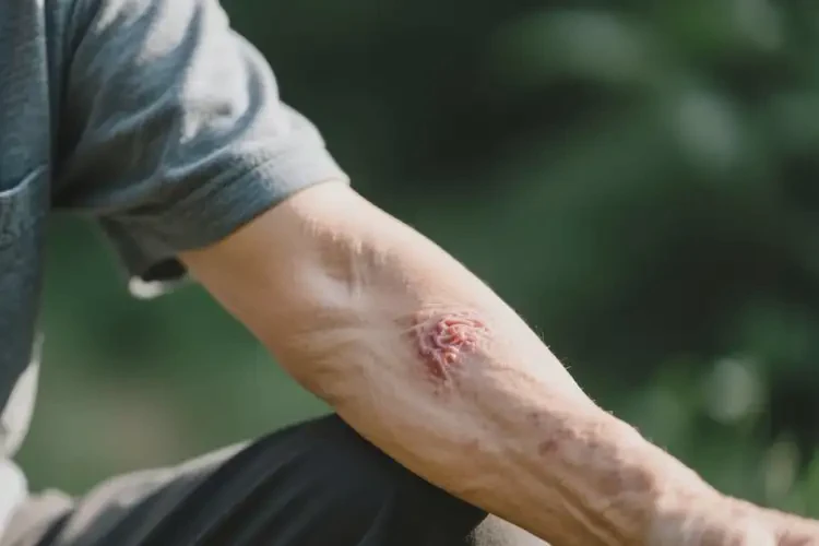 高齡老人手臂上出濕疹不管它會(huì)自己自愈嗎(圖2)