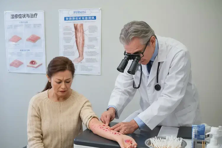 女生手臂上偶爾起濕疹不管它會(huì)自己自愈嗎(圖2)