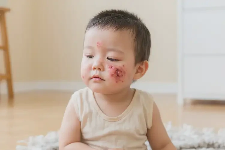 幼兒臉上偶爾起濕疹不管它會(huì)自己好嗎(圖3)