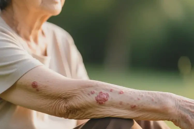 高齡老人手臂上出濕疹不管它會(huì)自己自愈嗎(圖3)