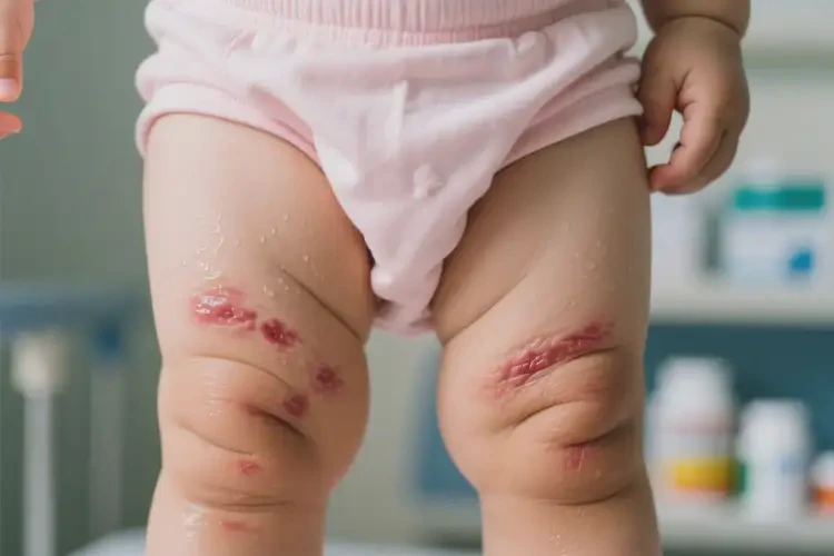小兒大腿上出濕疹不管它會自己好嗎(圖1)