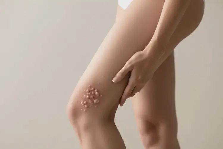 女人大腿上經(jīng)常長濕疹不管它會自己痊愈嗎(圖1)