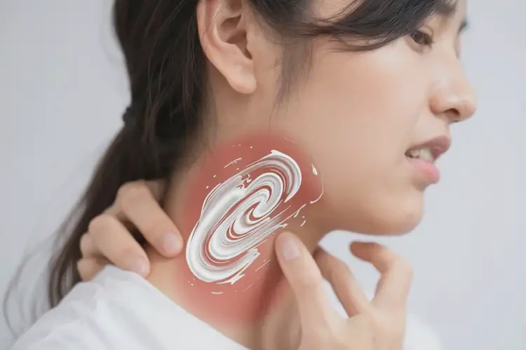 女生脖子上有濕疹不管它會自己好嗎(圖2)