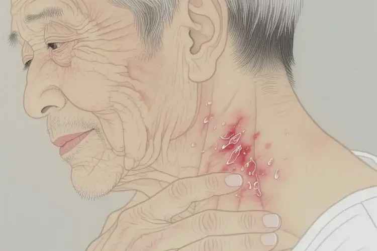 老人脖子上容易起濕疹能靠自己自愈嗎(圖1)