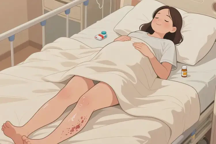 產(chǎn)婦大腿起濕疹不管它會(huì)自己好嗎(圖1)