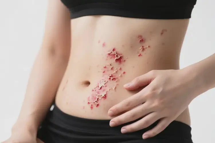 女人肚子上长湿疹不管它会自己痊愈吗(图3)
