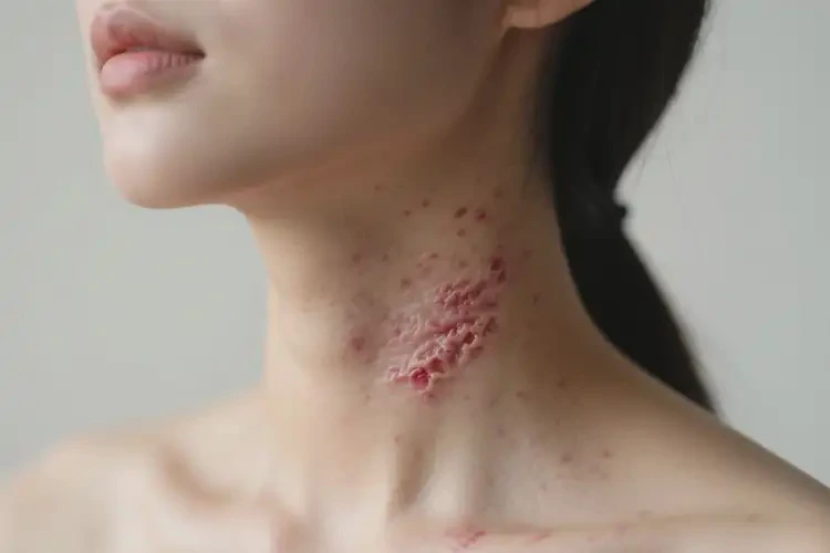 女生脖子上出濕疹不管它會(huì)自己好嗎(圖1)