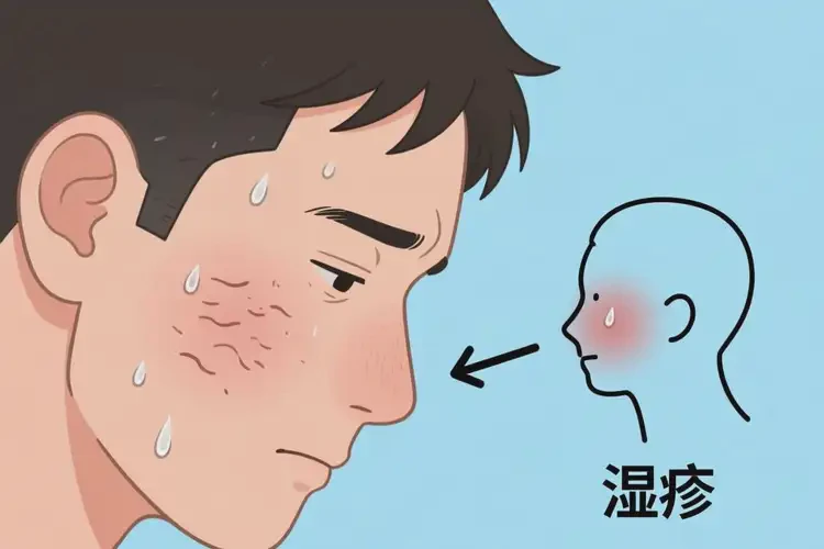 男人臉上長濕疹不管它會自己自愈嗎(圖2)