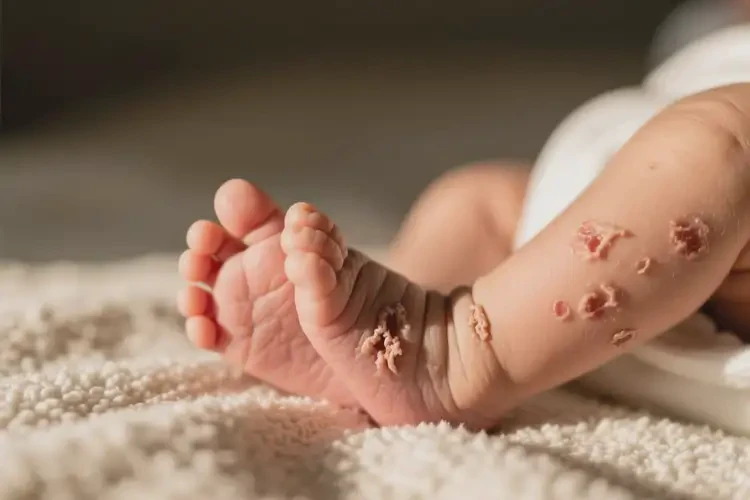 新生兒四肢長(zhǎng)濕疹不管它會(huì)自己痊愈嗎(圖2)