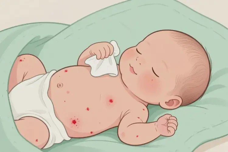 新生兒肚子上偶爾起濕疹能徹底自愈嗎(圖1)
