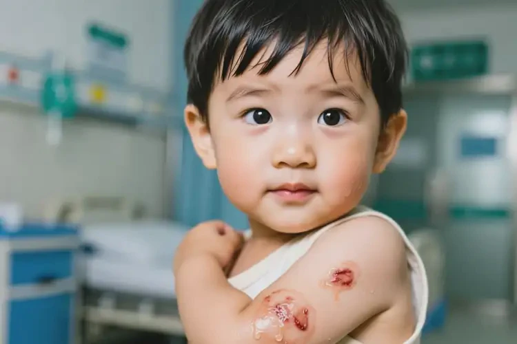 小孩手臂上出現(xiàn)濕疹不管它會(huì)自己痊愈嗎(圖1)