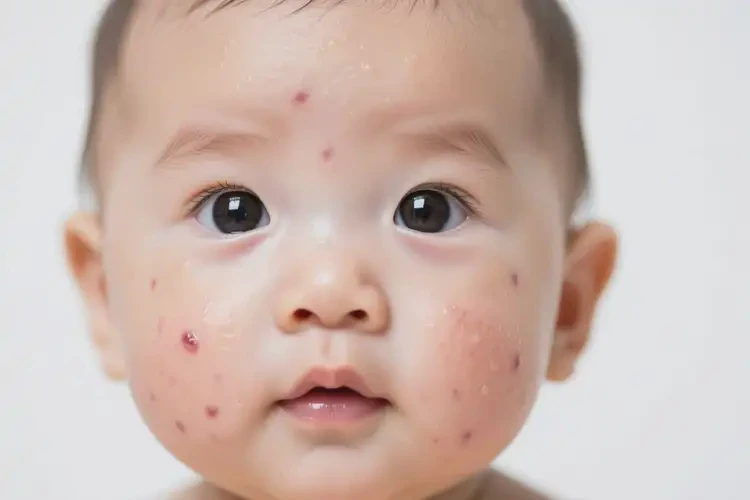 寶寶臉上出濕疹不管它會(huì)自己痊愈嗎(圖1)
