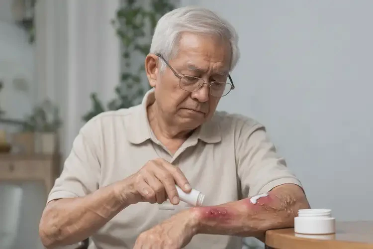 高齡老人手臂上出現(xiàn)濕疹不管它會(huì)自己好嗎(圖3)