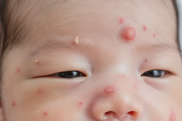 新生兒面部經(jīng)常起濕疹不管它會自己好嗎(圖4)