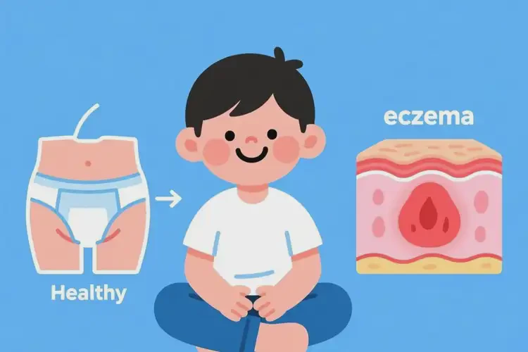 兒童屁股長濕疹不管它會(huì)自己痊愈嗎(圖1)