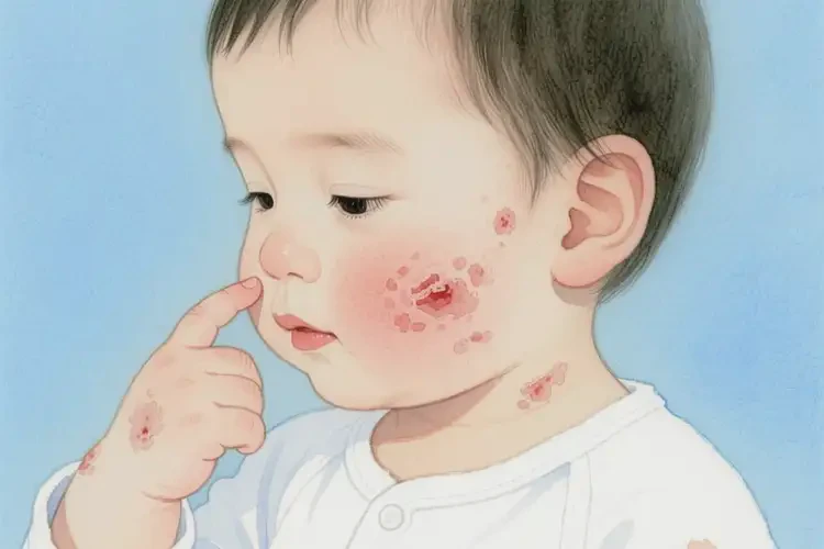 孩子臉上容易起濕疹能徹底自愈嗎(圖1)