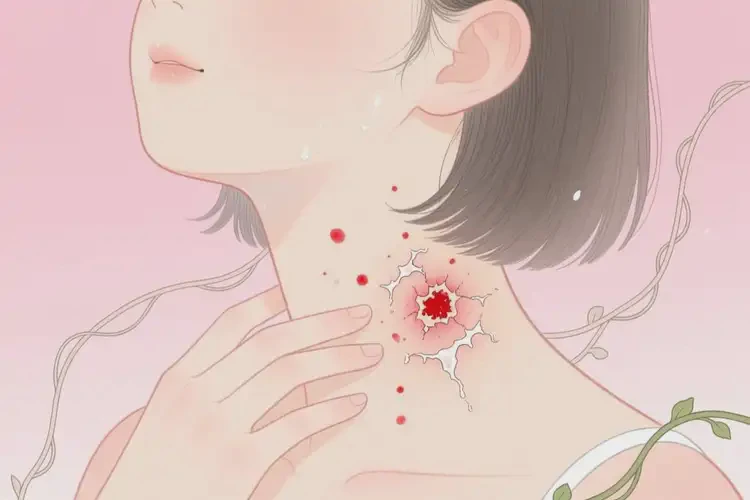 女生脖子偶尔长湿疹能靠自己自愈吗(图1)