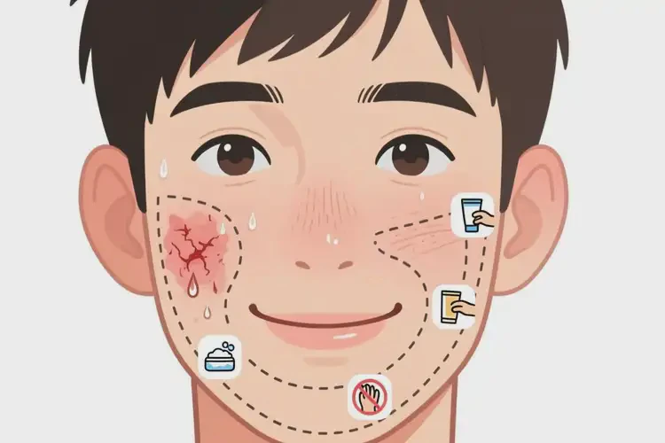 青年人臉上有濕疹能夠徹底治愈嗎(圖1)