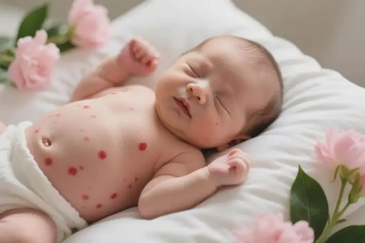新生兒肚子上偶爾起濕疹能徹底自愈嗎(圖3)