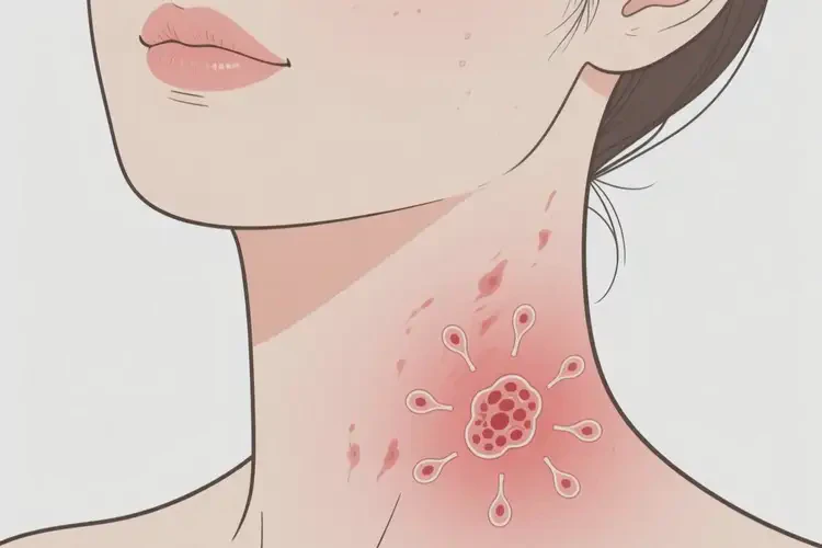 女性脖子上容易长湿疹可不可以彻底自愈(图1)