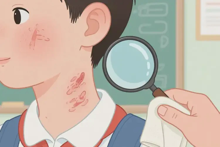 小學(xué)生脖子出濕疹不管它會自己自愈嗎(圖1)