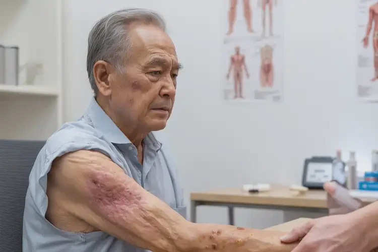 老年人脖子出現(xiàn)濕疹不管它會自己痊愈嗎(圖4)