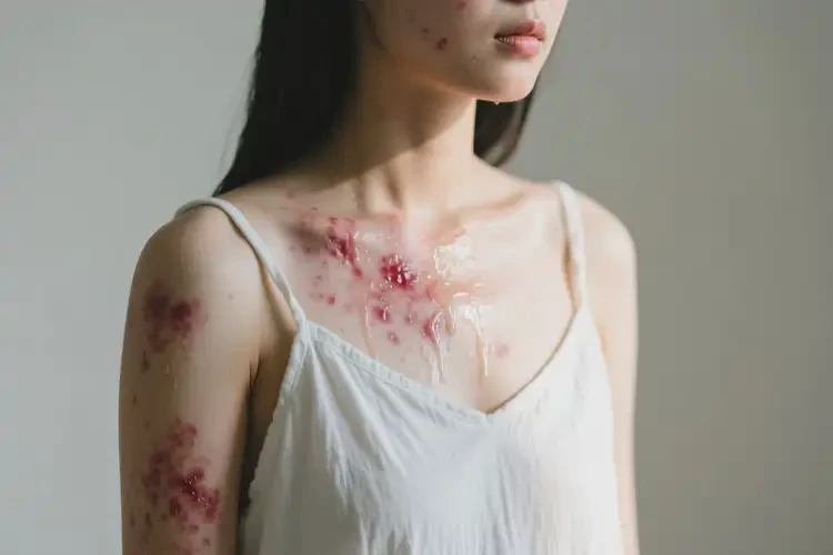 女生全身經(jīng)常起濕疹不管它會自己自愈嗎(圖1)