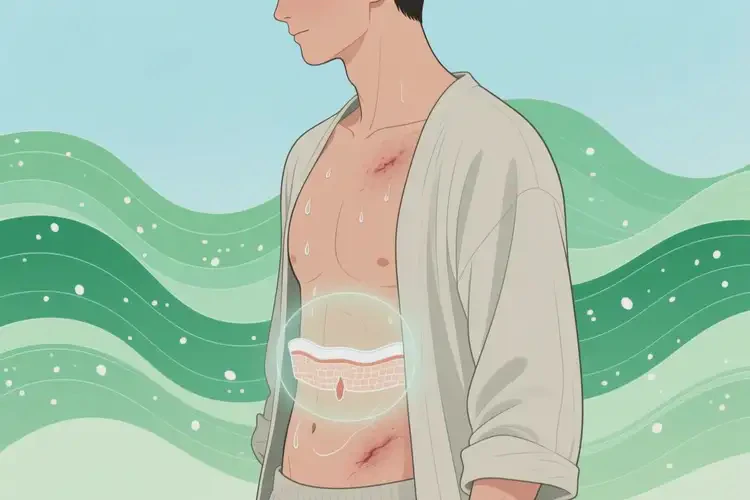 男性肚子上有濕疹能靠自己自愈嗎(圖1)