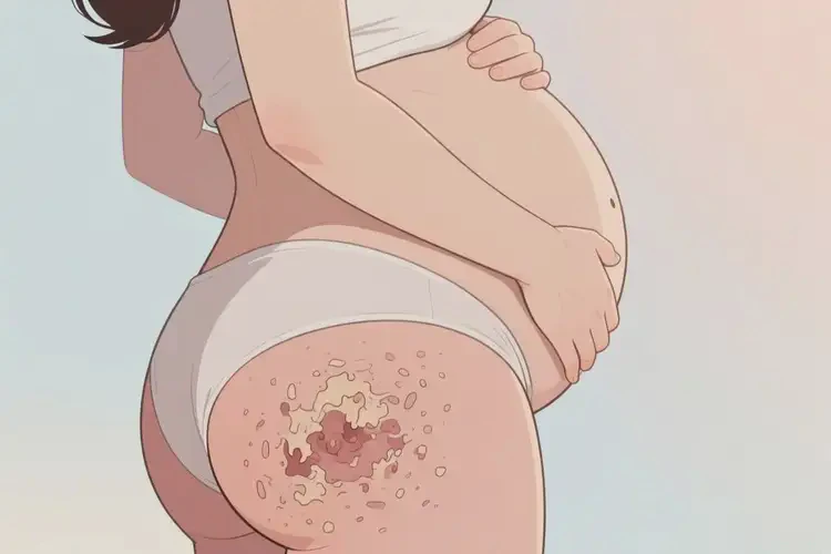 產(chǎn)婦屁股上長濕疹不管它會自己自愈嗎(圖1)