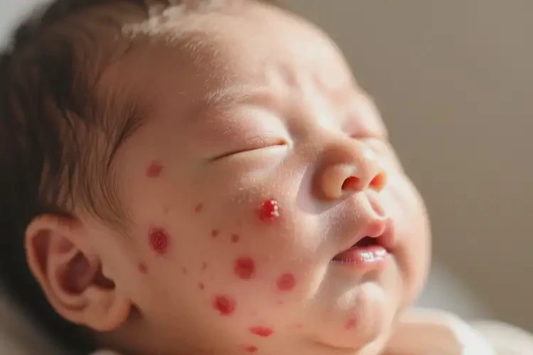 新生儿脸上容易起湿疹不管它会自己自愈吗(图2)