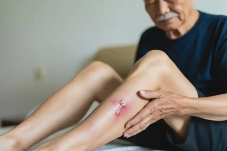 高齡老人小腿上起濕疹不管它會(huì)自己痊愈嗎(圖3)