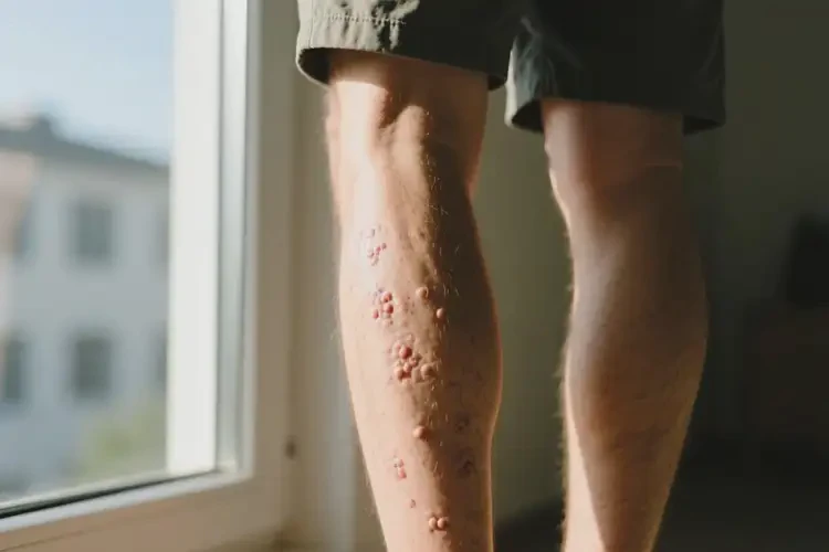 男人小腿起濕疹不管它會(huì)自己自愈嗎(圖1)