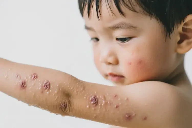 小孩手臂長濕疹不管它會自己痊愈嗎(圖1)