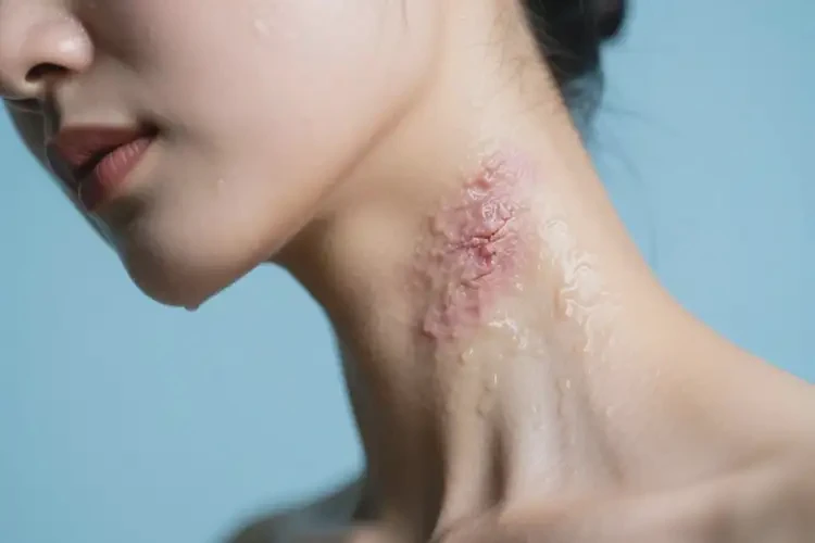 女性脖子上偶爾起濕疹不管它會(huì)自己痊愈嗎(圖1)