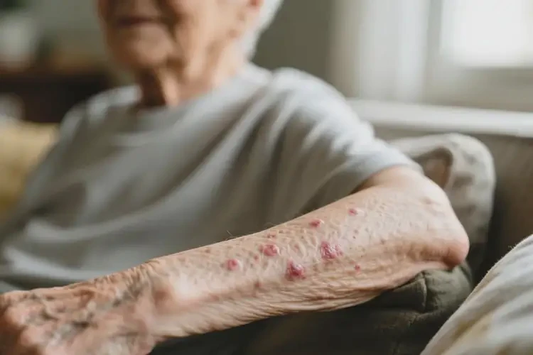 老年人身上偶爾起濕疹能夠徹底治愈嗎(圖1)
